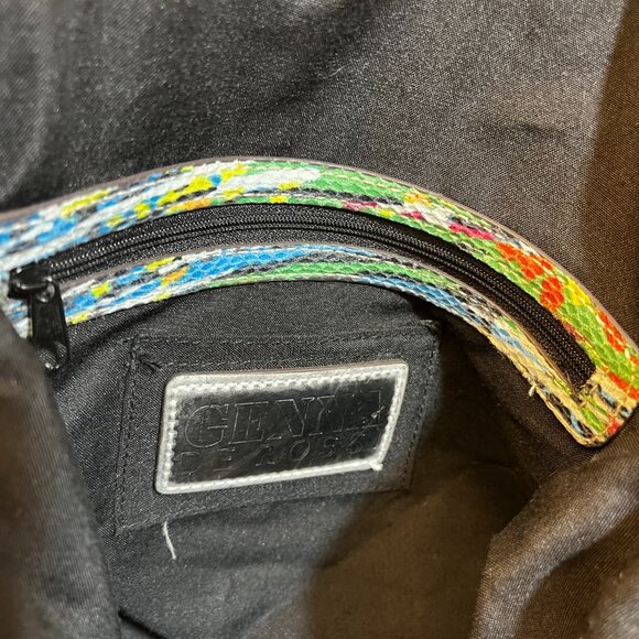 Genne De Rossi Multicolor Textured Shoulder Bag with Front Zippers - Picture 6 of 7